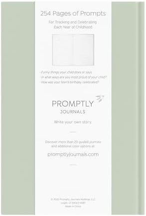Promptly Journals, A Complete Childhood History: From Pregnancy to 18 Years Old (Aloe Green, Leatherette) | Baby Book and Pregnancy Journal | Baby Memory Book - Image 2