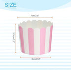 HARFINGTON 150Pcs Paper Baking Cups 6oz Disposable Bulk Cupcake Stripe Pink - Image 2