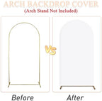White Arch Cover 7.2FT Spandex Arch Backdrop Stand Cover Wedding Arches Fabric Backdrop Covers for Party Arched Stand Chiara Backdrops Arched Covers for Birthday Baby Shower Bridal Shower Decoration - Image 4