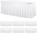 fani 6 Packs White Stretch Table Skirts for 6 Foot Table by fani