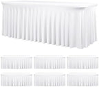 fani 6 Packs White Stretch Table Skirts for 6 Foot Table by fani