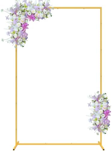 Fomcet Square Backdrop Stand Metal Gold 6.6FT x 4FT Wedding Arch Stand by Fomcet