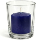 Set of 72 Richland Votive Candles Navy Blue Unscented and 72 Clear Glass Eastland Votive Holders by Richland