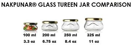 Nakpunar 12 pcs 3.3 oz Glass Tureen Jars with Silver Lids -100ml - Image 3
