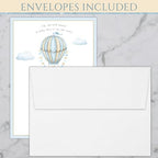 Personalized Baby Shower Invitations with Optional Books for Baby Insert | Vintage Hot Air Balloon Baby Shower Invite | Custom Printed Invitation - Image 4