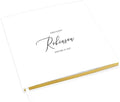 Andaz Press Personalized Wedding Guestbook with Gold Accents, Script Custom Last Name White Guest Sign in Guest Registry 120 Pages 8.5 X 8.5 Memories Book for DIY, Scrapbook, Photo Album by AndazPress