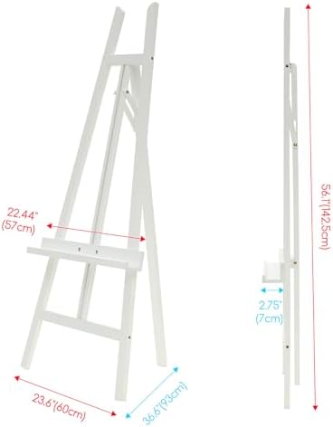 MEEDEN Art Easel Stand for Display: Adjustable Wooden Stands for Sign - A Frame Painting Easel for Canvas up to 60" for Artist Adults Drawing Picture Poster - White - Image 6