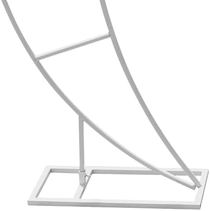 Wedding Arch Stand for Ceremony 2PCS Moon-Shaped White Modern Metal Balloon Arch Stand Kit Garden Floral Arch Frame Background for Anniversary Birthday Party Decoration Home Garden Outdoor Lawn Decor - Image 6