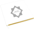 Andaz Press Personalized Wedding Guestbook with Gold Accents, Art Deco White Guest Sign in Guest Registry 120 Pages 8.5 X 8.5 Memories Book for DIY, Scrapbook, Photo Album by AndazPress