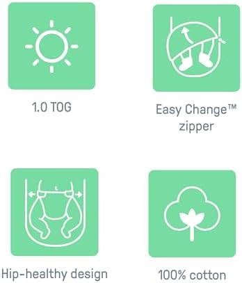 SwaddleMe by Ingenuity Easy Change Baby Swaddle in Size Small/Medium, 0-3 Months, 7-14 Pounds, 12-Pack with Easy Change Zipper - Little Bees - Image 3