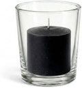 Set of 72 Richland Votive Candles Black Unscented and 72 Clear Glass Eastland Votive Holders by Richland