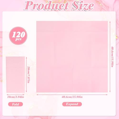 120 Pcs Pink Linen-Feel Paper Napkins with Built-in Flatware Pocket - Image 2