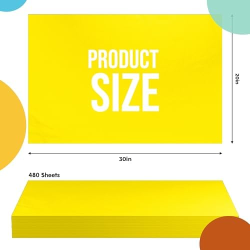 Party Solids Yellow Tissue Paper for Gift Bags 20" X 30" 480 Sheets - Image 2
