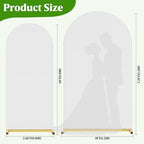 Arch Backdrop Stand with Cover Set, 7.2FT,6FT Gold Metal Wedding Arch for Ceremony, Heavy Duty Balloon Arch Stand with White Spandex Cover for Birthday Party, Baby Shower, Graduation - Image 3