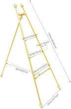2pcs Wedding Welcome Sign Holder Portable Easel Display Stand for Poster Gold Metal Party Sign Stand Background Decor Tall Floor Easel Frame for Photo Reception Board Birthday Baby Bridal Shower Graduation (46.5''H) - Image 3