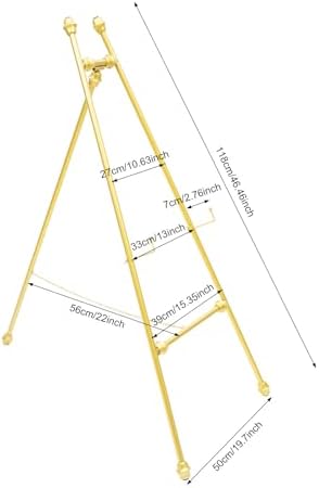 2pcs Wedding Welcome Sign Holder Portable Easel Display Stand for Poster Gold Metal Party Sign Stand Background Decor Tall Floor Easel Frame for Photo Reception Board Birthday Baby Bridal Shower Graduation (46.5''H) - Image 3