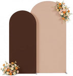Nude and Brown Arch Backdrop Cover Set of 2 Party Wedding Nude Arch Covers Stretchy Backdrop 7.2FT 6FT Decorations Baby Shower Bridal Shower Photo Birthday Brown Arch Cover Spandex by LittleFunny