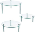 3 Pcs Round Tempered Glass Cake Stands Set 8 10 13 Inch Cupcake Holder by FESTLOVE