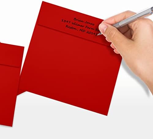 LUXPaper Square Invitation Envelopes | Peel & Press | 6 1/2" x 6 1/2" | Holiday Red | 60lb. Text | 1,000 Qty - Image 6