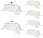 Fokitut 6 Pack Rectangle Tablecloth, 90x156 Inch, Stain Resistant and Wrinkle Polyester Table Cloth, Fabric Table Cover for Kitchen Dining, Wedding, Party, Holiday Dinner-Ivory by Fokitut