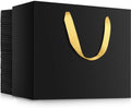 EUSOAR Black Paper Bags with Handle, 50pcs 16"x6"x12" Thank You Gift Wrap Bags Handles Bulk, Merchandise Retail Shopping Wrap Paper Business Birthday Party Favor Wedding Bridal Treat Bags by EUSOAR