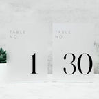 Frosted Wedding Table Numbers 1-30 with Stands by JINMURY