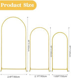 Fivenl Arch Backdrop Stand 6FT, 5FT, 4FT Set of 3 Gold Wedding Arch Stand Balloon Arch Stand Stable Metal Arch Backdrop Frame for Wedding Ceremony Birthday Party Bridal Baby Shower Banquet Decoration - Image 2