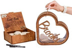 Personalized Wedding Guest Book Alternative - Rustic Wedding Decorations for Reception Inside Outside Wooden Wedding Keepsake Box - Wedding Heart Guest Book Drop Box for Bridal Baby Shower Party by 2B1WEDDING
