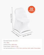 VEVOR Chair Covers, Polyester Spandex Chair Cover, Stretch Slipcovers for Wedding Party Dining Banquet Flat-Front Chair Covers (White-c, 32PCS) - Image 7