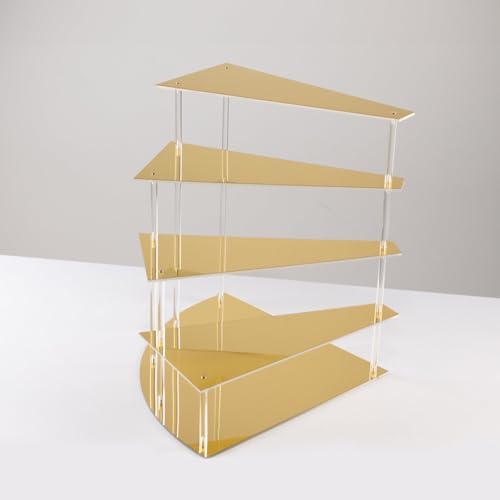 Efavormart 4-Tier Gold Spiral Cupcake Stand Mirror Finish Stairway Dessert Display, Elegant Vanity Storage Perfume Organizer Holder - 17" Tall - Image 5