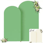 Beige and Sage Green Arch Backdrop Cover Set of 2-7.2 and 6ft Spandex Wedding Arch Covers Stretchy Backdrop for Baby Shower Bridal Shower Birthday Party Photo Balloon Arch Stand Cover by Suppromo