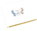 Andaz Press Personalized Gender Reveal Guest Book with Gold Accents, Pink and Blue Balloons Custom, White Guest Sign in Registry 120 Pages 8.5 X 8.5 Memories Book for DIY, Scrapbook, Photo Album by AndazPress