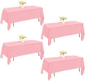 4 Pack Rectangle Tablecloth 60x102 Inch Pink Washable Polyester Table Cover for Wedding Dining Table Buffet Parties Banquet Decoration（Pink） by JALANCY