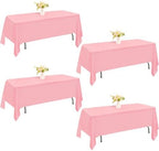 4 Pack Rectangle Tablecloth 60x102 Inch Pink Washable Polyester Table Cover for Wedding Dining Table Buffet Parties Banquet Decoration（Pink） by JALANCY