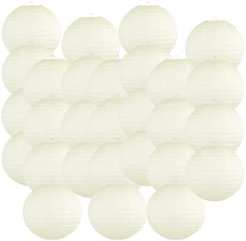 12in Chinese Style Paper Lanterns, a Whole Box of 150pcs, Suitable for Party Decoration (Ivory) by FOCLOVER