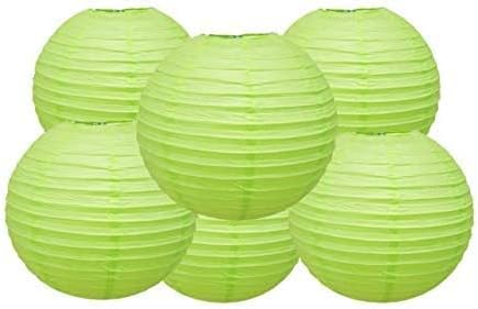 Pack of 6 Round Paper Lanterns Lamp Wedding Birthday Party Decoration (Spring Green, 18"/45CM) by Matissa