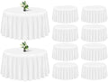 Showgeous 120 Inch White Round Tablecloths, Polyester Table Covers by Showgeous