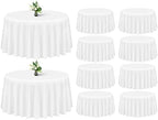 Showgeous 120 Inch White Round Tablecloths, Polyester Table Covers by Showgeous