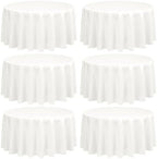 Showgeous 120 Inch Ivory Round Tablecloths, Polyester Table Covers by Showgeous