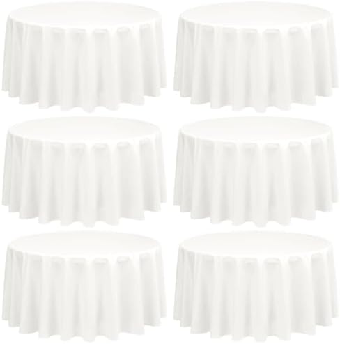 Showgeous 120 Inch Ivory Round Tablecloths, Polyester Table Covers by Showgeous