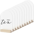 20 Pack Frosted Acrylic Arch Sign with Wood Stand- 5x7 Inch Blank Arch Acrylic Sheets with 4 Inch Wood Base, DIY Frosted Arch Sign Blank for Wedding Table Numbers by JINMURY