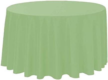 Polyester Round Tablecloth 120" Ideal for 60 inch Round Table (Mint) by KS+Linens