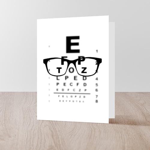 CafePress New Glasses Eye Test Chart Greeting Cards Greeting Card (20-pack), Note Card with Blank Inside, Birthday Card Matte - Image 4
