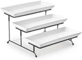 MALACASA 3 Tier Serving Trays, White Porcelain Serving Platters, 14 Inch by MALACASA