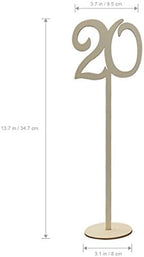 20pcs 1-20 Wooden Table Numbers with Holder Base for Wedding or Home Decoration (Wood Color) - Image 3