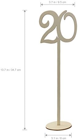 20pcs 1-20 Wooden Table Numbers with Holder Base for Wedding or Home Decoration (Wood Color) - Image 3