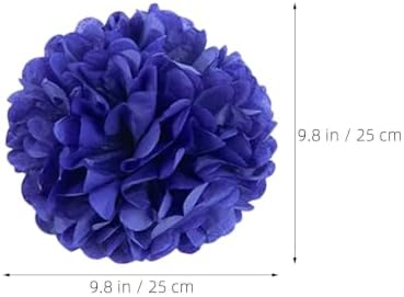 YARNOW 1 Set Tissue Paper Pom Poms: 8/10/12" Blue Paper Flower Hanging Decorations for Birthday Baby Shower Wedding Graduation Engagement Party, Romantic Ceiling and Wall Decor - Image 2