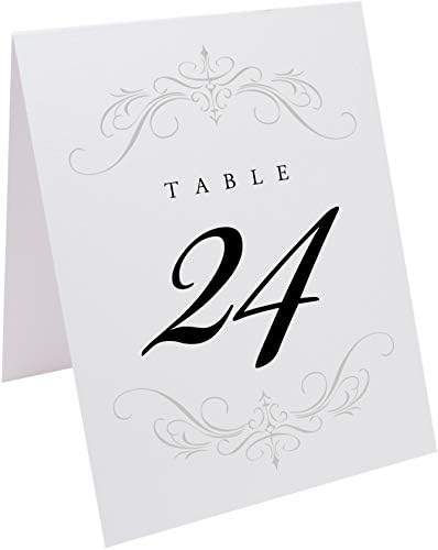 Classic Flourish Table Numbers, Silver, 1-175 - Image 2