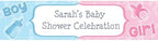 5ft Personalized Gender Reveal Decorations Party Banner by JustCandy