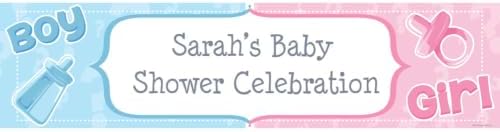5ft Personalized Gender Reveal Decorations Party Banner by JustCandy
